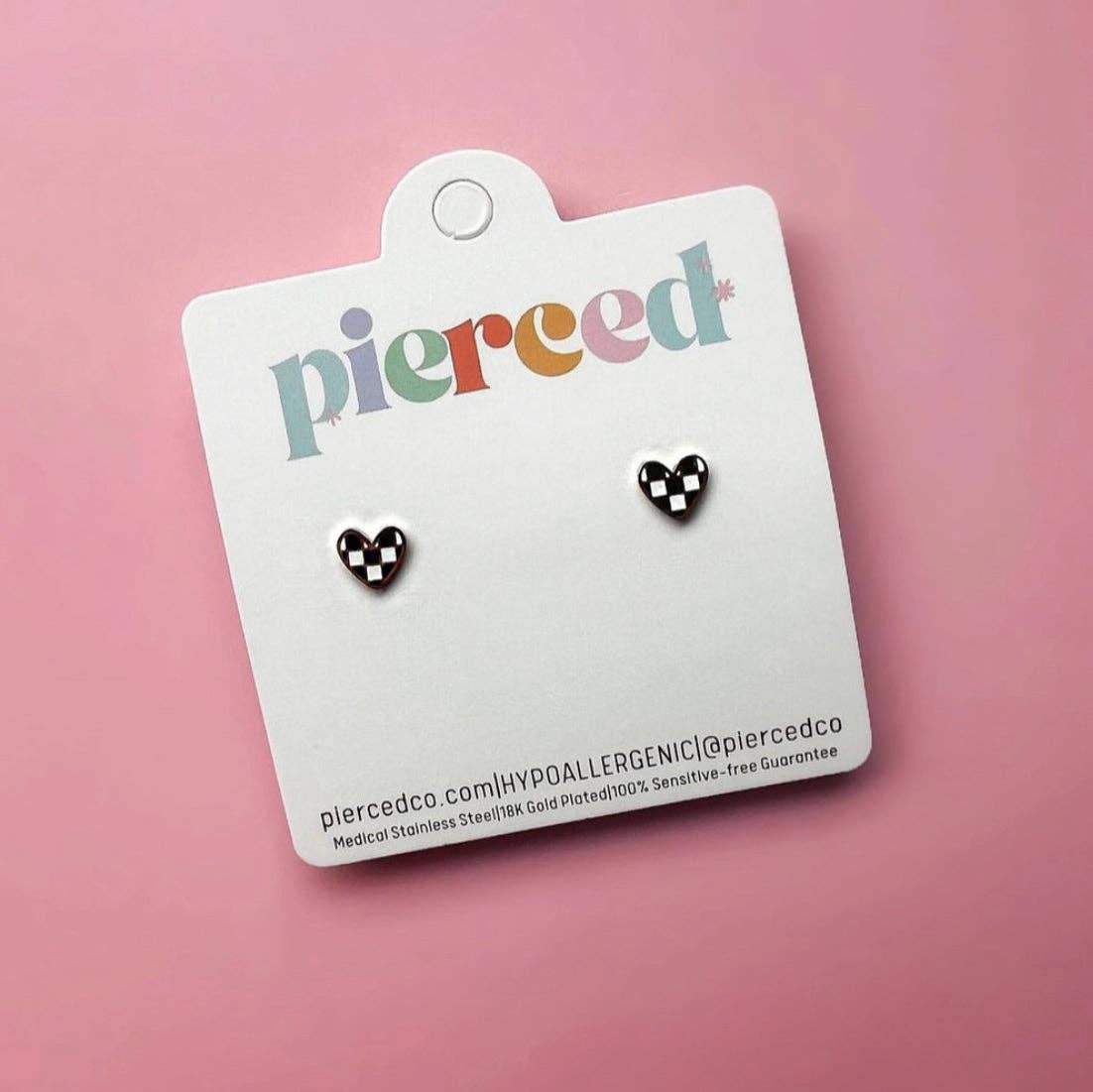 Checkered Heart Earrings - Image 4