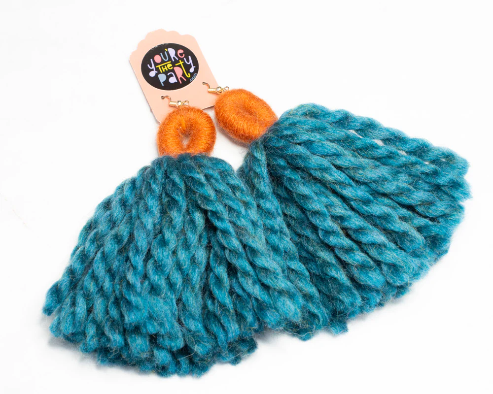 Medium Multicolor Tassel Earrings - Image 4