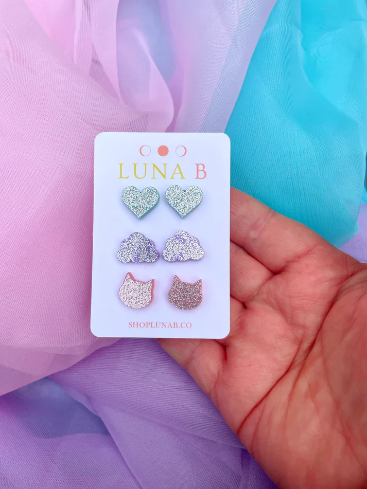 Pop Stud Earrings 3 Pack - Image 2