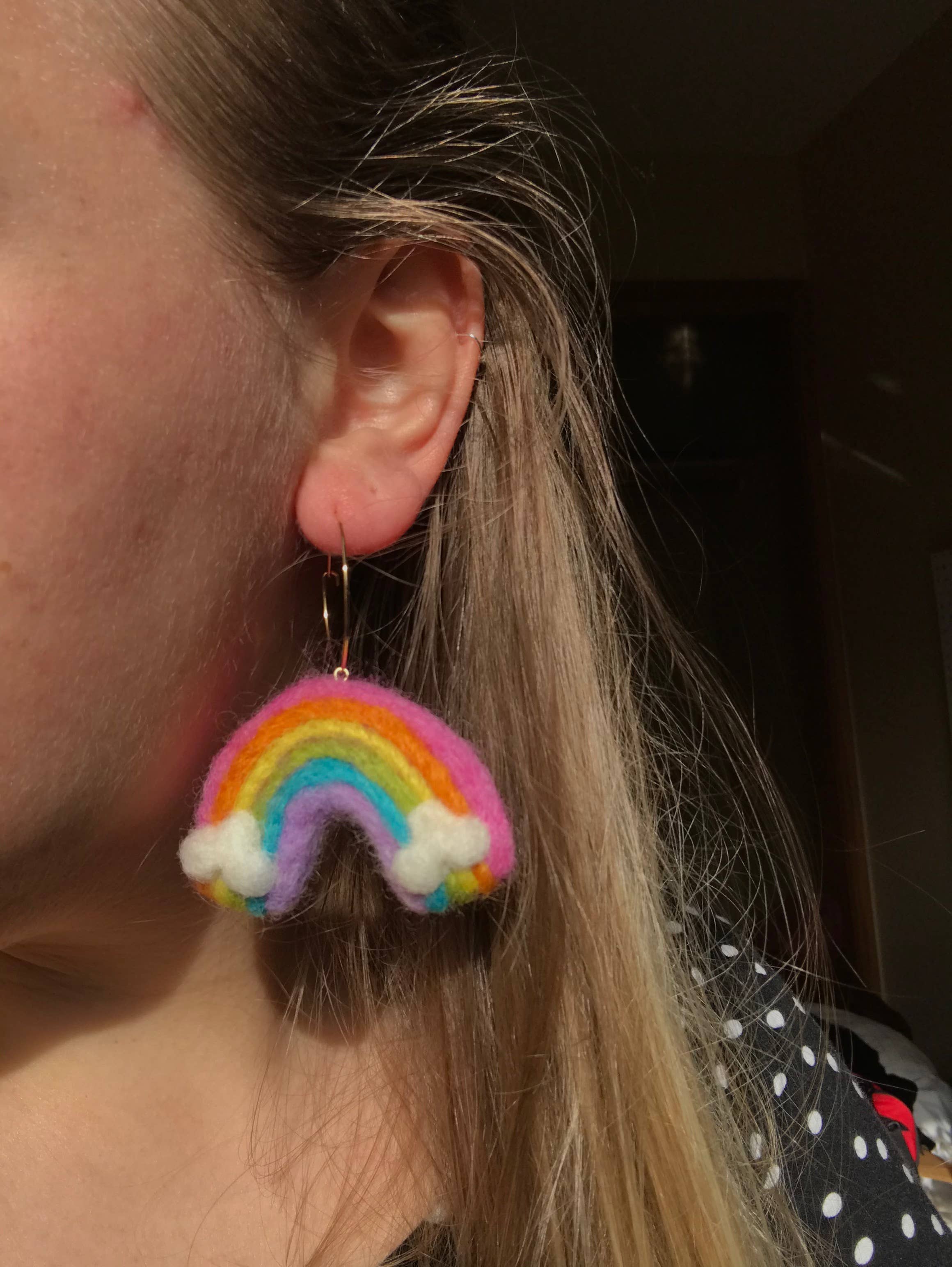 Rainbow Felted Earrings - Image 6