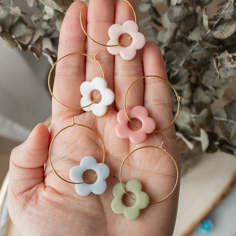 Retro Daisy Hoops